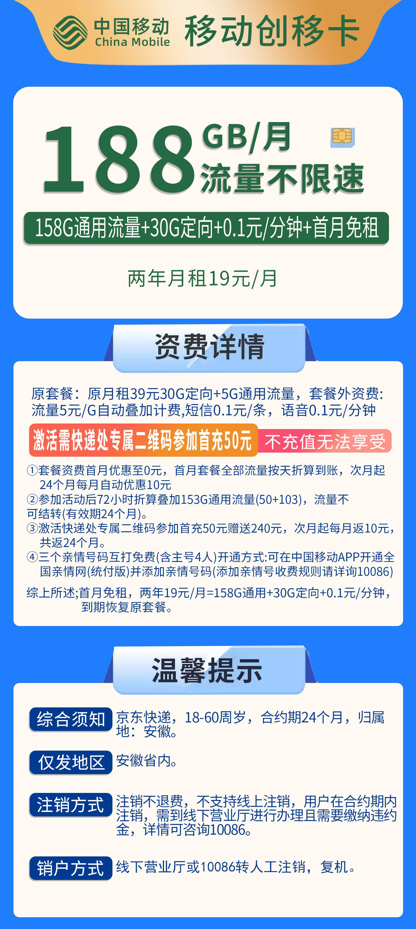 365套餐网，移动创移卡资费套餐介绍