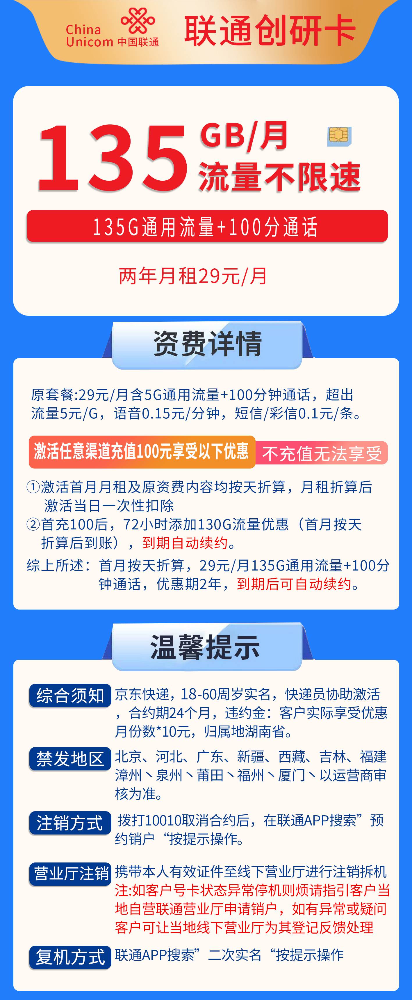 365套餐网，联通创研卡资费套餐介绍