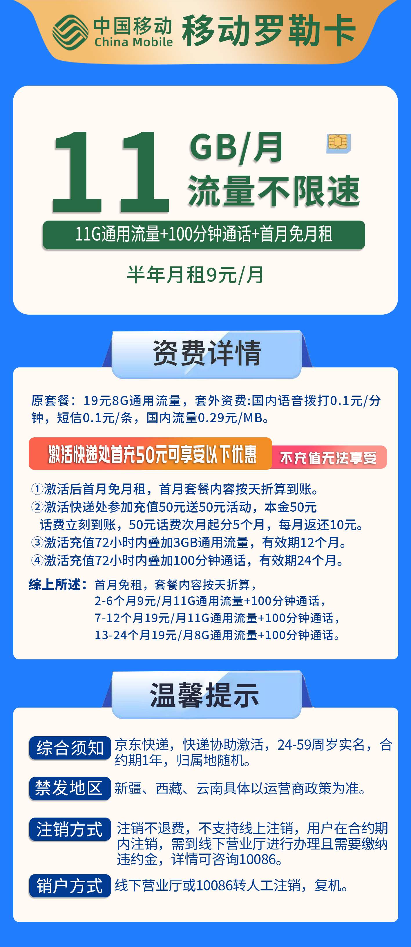 365套餐网，移动罗勒卡资费套餐介绍