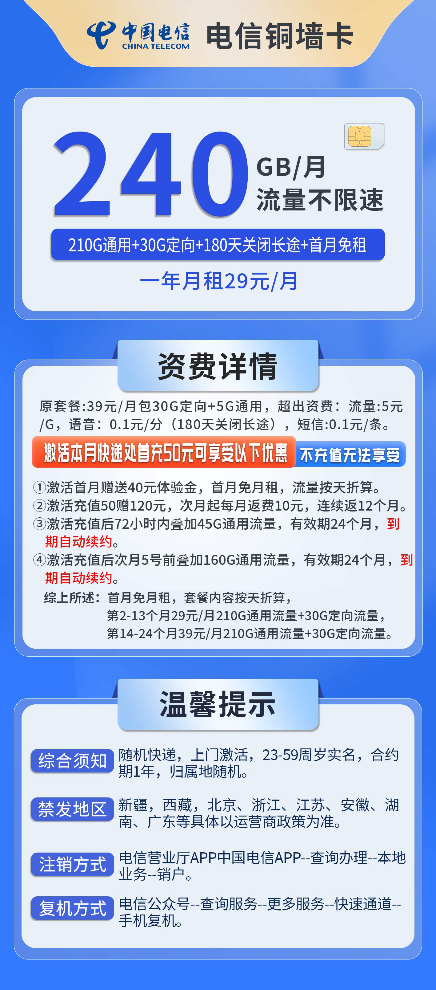 365套餐网，电信铜墙卡资费套餐介绍